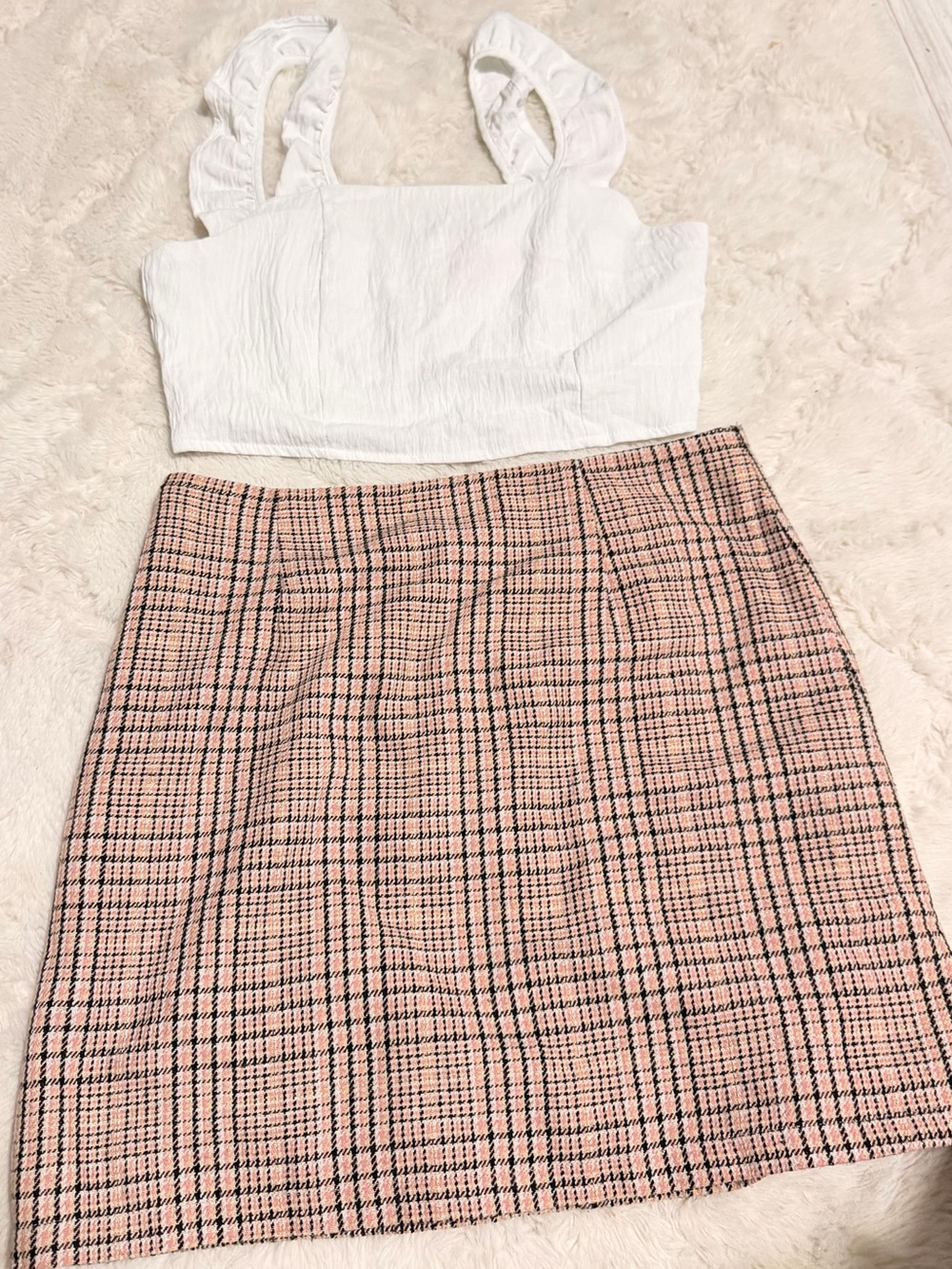 Pink Lily Pink & Black Plaid Mini Skirt